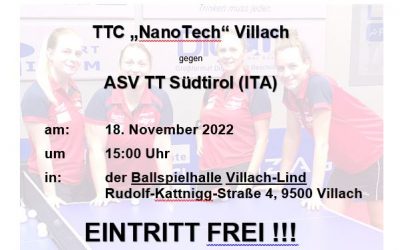 ETTU-Cup am 18.11.2022 um 15:00Uhr